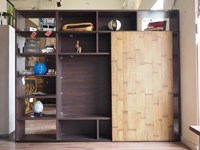 libreria minimale etno con anta scorrevole