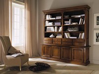Soggiorno Libreria a 4 ante con cassetti lucidata a gommalacca scontato del -30 %