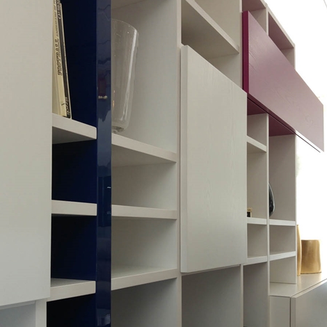 Libreria moderna in legno bianco soggiorni a prezzi scontati Librerie moderne in rovere