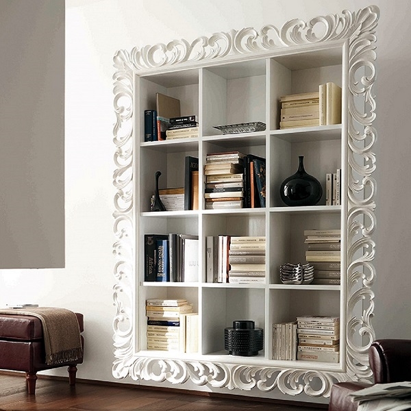 Libreria sospesa leonardo con cornice soggiorni a prezzi scontati Librerie metallo sospese
