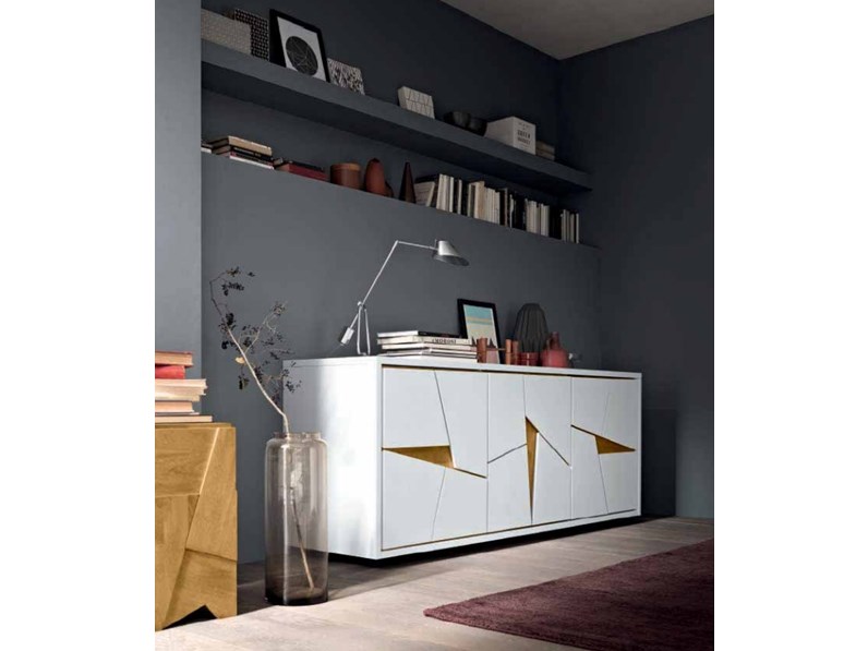 Madia moderna bianca legno offerta PREZZI OUTLET