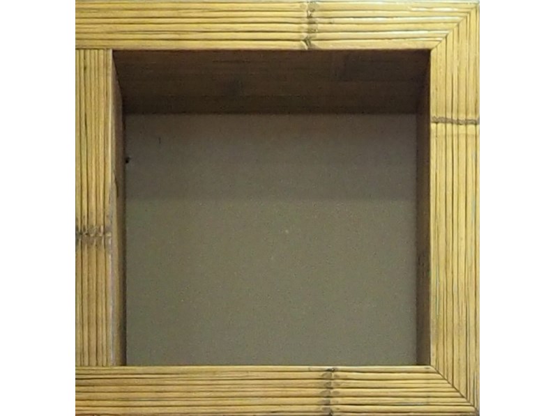 Mobile etnico parete soggiorno moderno sospeso in legno e bambu design Mobile parete soggiorno