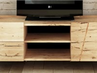 Mobile moderno porta TV legno massello rovere scontato -45%