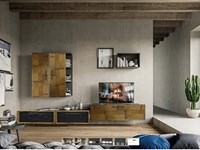 mobile soggiorno in legno e crash bambu bortoli offerta nuovimondi outlet