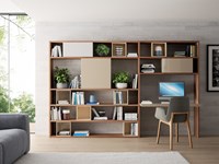 Parete attrezzata giessegi in laminato materico parete libreria mod ... Parete living
