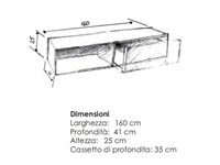 Parete attrezzata TV soggiorno in legno massello di rovere