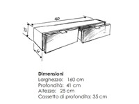 Parete attrezzata TV soggiorno in legno massello di rovere
