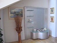 soggiorno porta tv classico finitura foglia argento