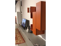Parete soggiorno Casablanca ecomalta e laccato arancio