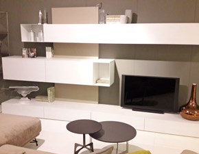 Parete soggiorno SL2 frassino bianco e tortora