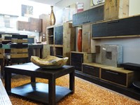 parete soggiorno etnico in legno e crash bambu nuovimondi in offerta