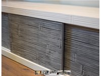 parete soggiorno etnico in legno e crash bambu grigio e white in offerta