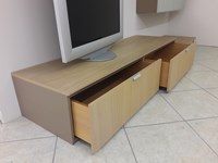 parete porta tv in rovere sbiancato cm 320