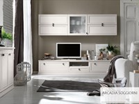 Soggiorno Arcadia di Colombini modello AS203. Soggiorno classico ed elegante disponibile in due finiture.