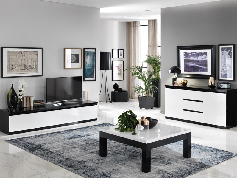 soggiorni moderni bianchi e neri