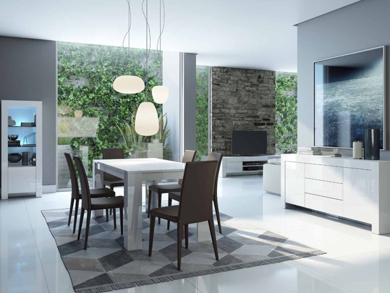 completo stile moderno modello Max Bianco Laccato cod. 66 completo stile moderno modello Max Bianco Laccato cod. 66