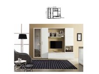 SOGGIORNO con led LACCATO E LARICE FINE SERIE