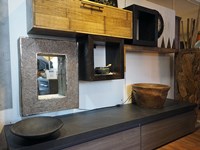 mobile soggiorno moderno in legno e bambu in offerta
