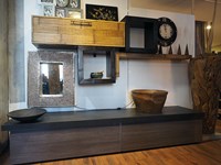 mobile soggiorno moderno in legno e bambu in offerta