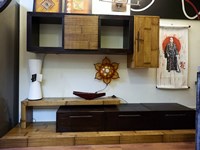 soggiorno etnico moderno essential legno e bambu in offerta outlet