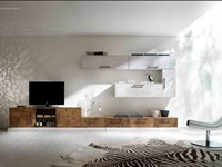 Nuovi Mondi Cucine Soggiorno soggiorno in legno e crash bambu con pedana in offerta scontato del -35 %