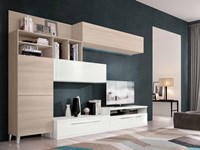 soggiorno laccato ed olmo naturale fine serie