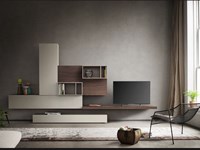 Soggiorno Napol laccato opaco + frassino bruno. Offerta sconto 30%