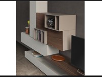 Soggiorno Napol laccato opaco + frassino bruno. Offerta sconto 30%