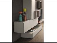 Soggiorno Napol laccato opaco + frassino bruno. Offerta sconto 30%