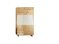 Credenza vetrina 2 ante in legno massello rovere e vetro scontato del -46%