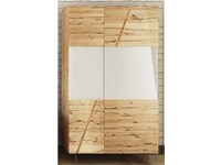 vetrina moderna legno massello vetro bianco