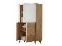 Credenza vetrina 2 ante legno 2 ante vetro bianco scontato -46%