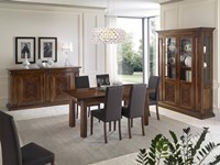 Vetrina in legno di noce stile classico provenzale mobile artigianale di Mottes Mobili