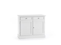 Vetrina base e alzata a due ante in legno bianco