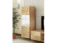 vetrinetta 1 anta legno rovere vetro bianco