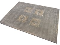 TAPPETO IN POLIPROPILENE GCM MODELLO OPEN COLORE GRIGIO CON GREOMETRIE OCRA 210x290cm