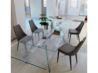 MIDJ Tavolo Toronto Allungabile Cristallo con Struttura Cristallo, Poltroncina Midj Sharon