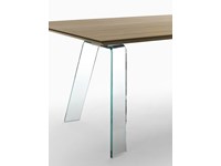 MIDJ Tavolo Toronto Fisso Rovere Moro con Struttura Cristallo