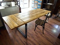 tavolo industrial outlet in offerta ultimo pezzo da cm 180 x 80 allungabile con una o due prolunghe da cm 40