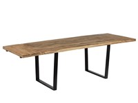 tavolo industry in legno massello india con prolunghe esterne a baionetta da cm 40 allungato a totale da cm 160 x 90 a cm 240
