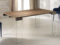Tavolo allungabile con gambe vetro