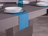 Tavolo Altacom modello Ares Fold. Tavolo con altezza regolabile e struttura in metallo con piano malta beton grigio scuro e base inox.