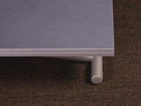 Tavolo Altacom modello Universe. Tavolino trasformabile in tavolo da pranzo, con piano malta pietra spatolata antracite e base verniciato grisou’.