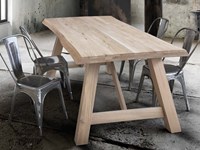 TAVOLO COMPLETAMENTE IN LEGNO MASSELLO FISSO