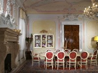 TAVOLO E SEDIE MASSICCIO FOGLIA ORO MADE IN ITALY