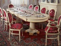 TAVOLO E SEDIE MASSICCIO FOGLIA ORO MADE IN ITALY