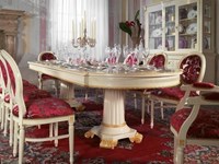TAVOLO E SEDIE MASSICCIO FOGLIA ORO MADE IN ITALY