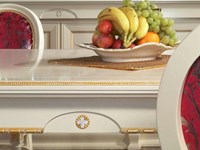 TAVOLO E SEDIE MASSICCIO FOGLIA ORO MADE IN ITALY