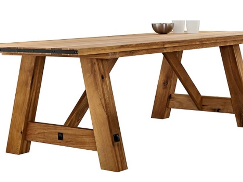 Tavolo rettangolare in legno massello di rovere 200 cm Tavolo rettangolare in legno massello di rovere 200 cm