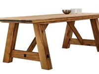 Tavolo rettangolare in legno massello di rovere 200 cm